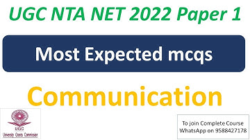 Most Expected mcqs | Communication | Paper 1 UGC NET 2022