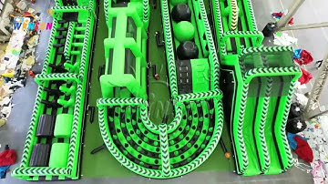 Custom Built 100m long Inflatable Obstacle Course Race Arena