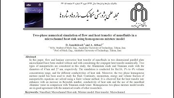 1 Two-phase numerical simulation of flow and heat transfer of nanofluids in a microchannel heat sink
