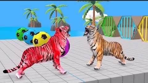 Clipto Al video downloader Long Slide Game with#Cow Elephant Gorilla Hippopotamus#Tiger 3d#Animal 