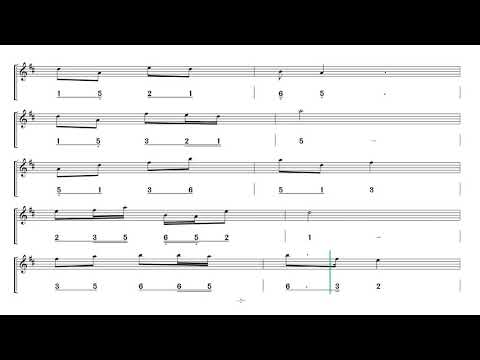 Video score for D key dizi flute 动态乐谱《太阳最红毛主席最亲+康定情歌》D调伴奏  简谱+五线谱 @Dan Tang