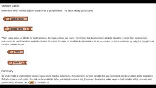 Global V's Local Variables,Mit App Inventor 2