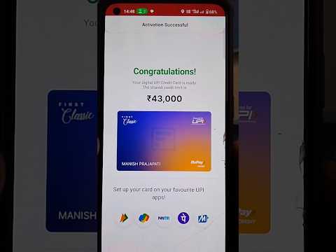 IDFC First Bank Digital UPI Credit Card Apply Short video