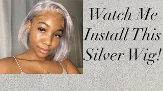Installing a Silver 13x6 Lace Frontal Wig with Transparent Lace ft. Ronnie Hair
