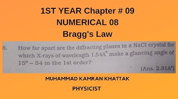 First Year Physics Chapter 09, NATURE OF LIGHT, Book Numerical 08 Solution.