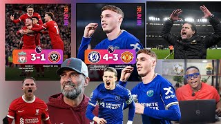 SUPER CHELSEA COMEBACK, CHELSEA 4 MANCHESTER UNITED 3. LIVERPOOL ON TOP, PALMER...