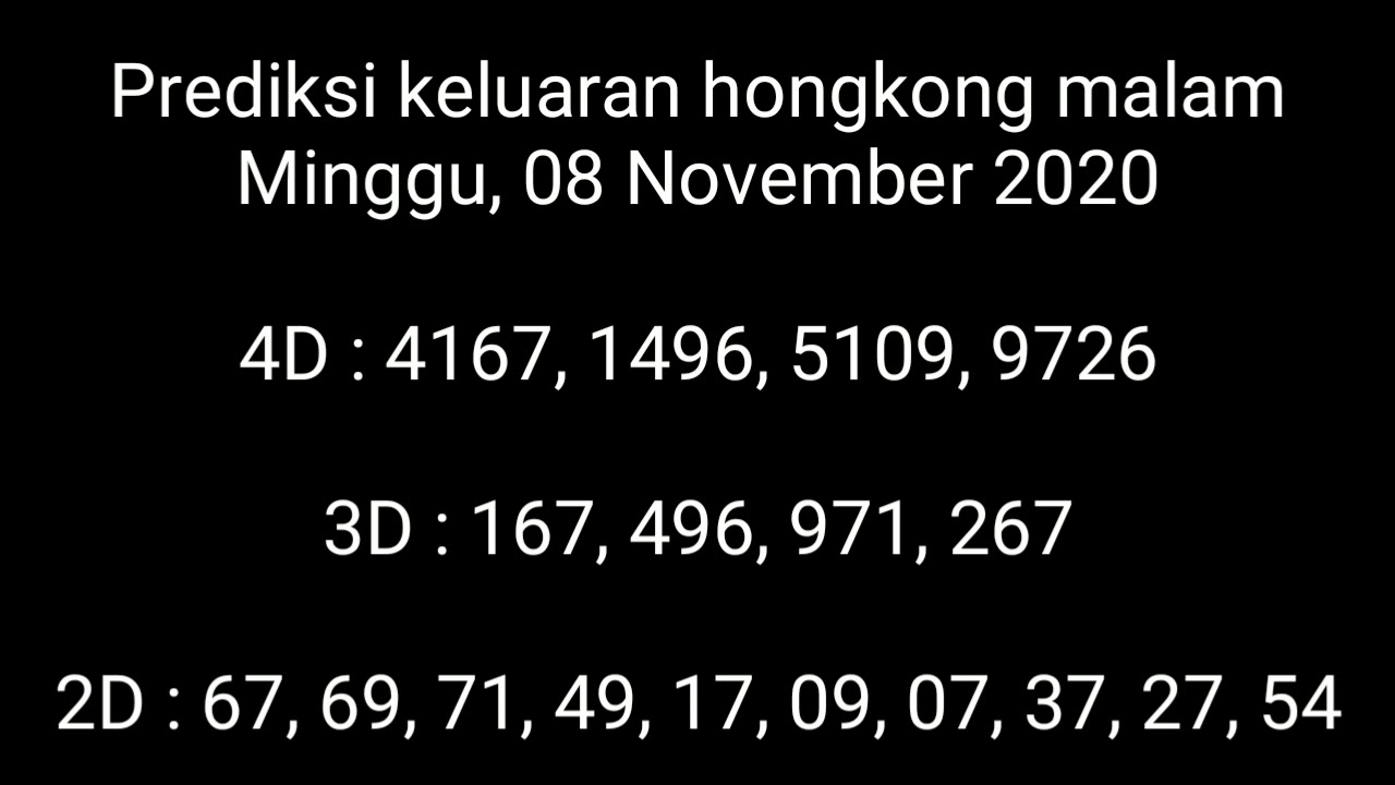 Prediksi Hongkong Malam 8 November 2020 Hk Jitu Hk Joss Youtube