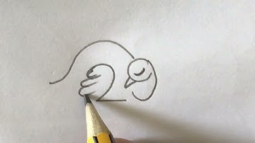 how to draw a sleeping duck || beautiful  duckling draw from number 29|| easy drawing