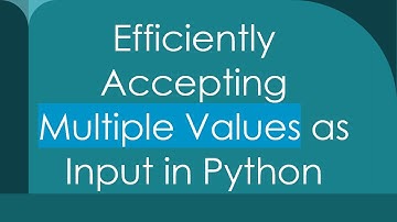 Efficiently Accepting Multiple Values as Input in Python