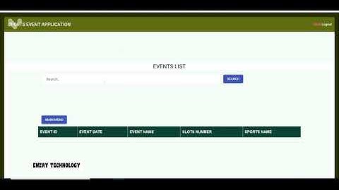 SPORTS MANAGEMENT EVENT SYSTEM APP JAVA ANGULAR