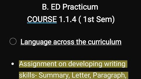 B.Ed Practicum 1.1.4 #Developing_writing_skills