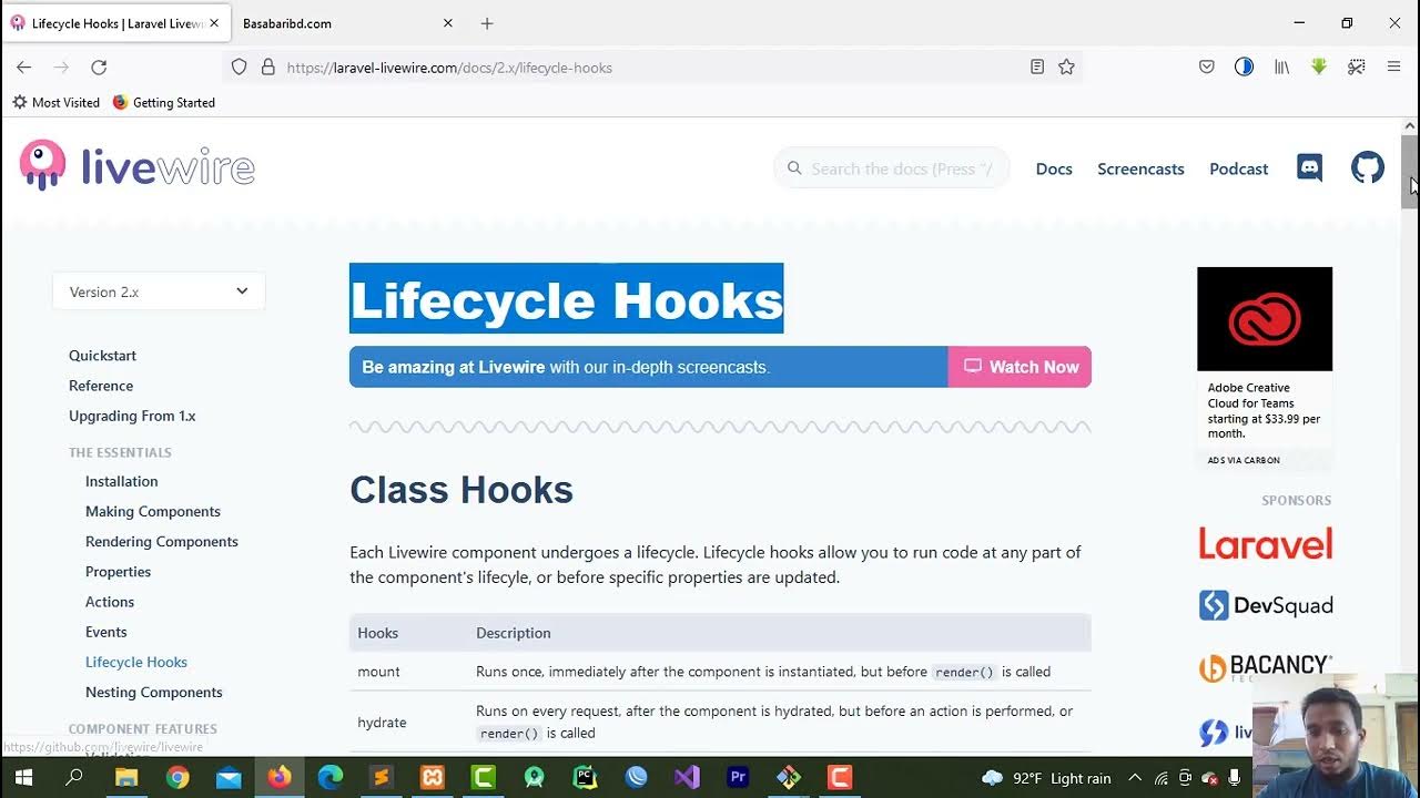 Livewire Lifecycle Hooks Laravel Lifecycle hooks Bangla Tutorial YouTube