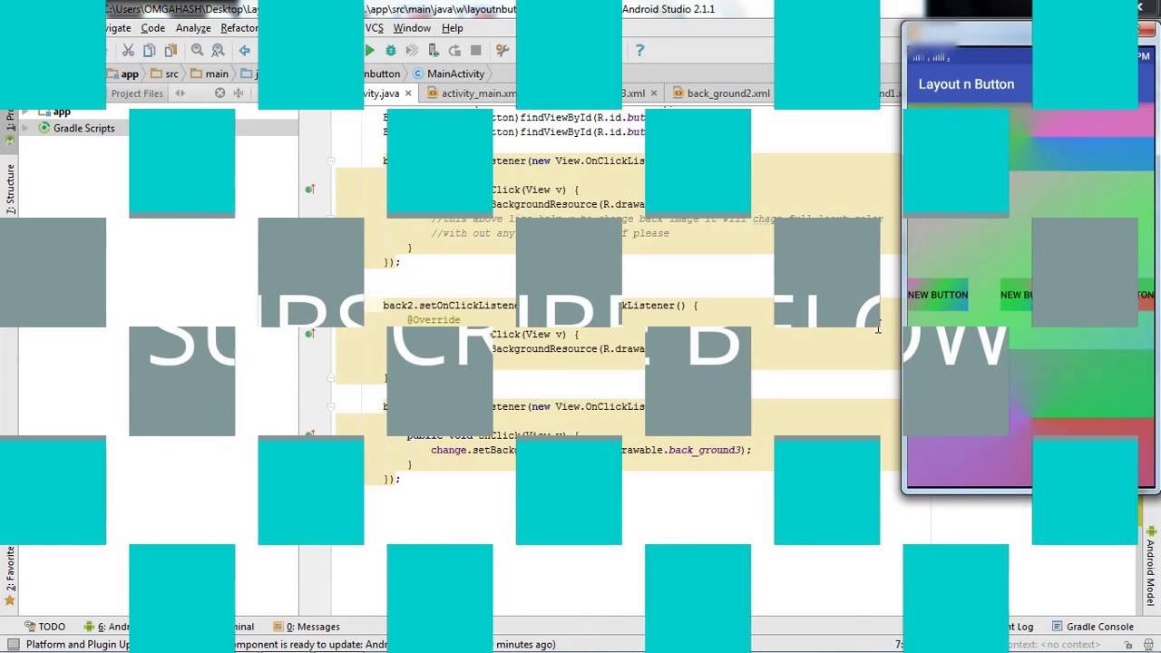 Android studio tutorial - Android layout background color using