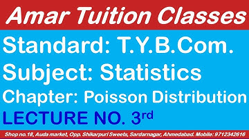 #3 Poisson Distribution and Hyper Geometric Distribution T.Y. B.Com. | Sem – 5 Statistics T.Y.B.Com.