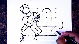 How to draw a Shiva lingam and Nandhi from 3×8 dots eas... | Doovi