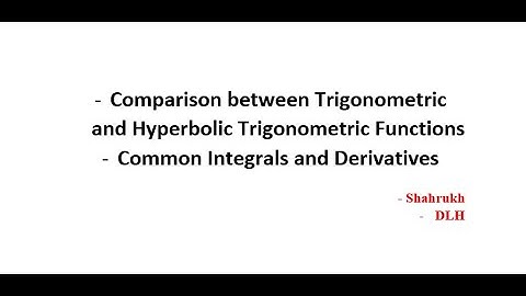 Comparison between Trigonometric and Hyperbolic Trigonometric Functions| Applied Calculus| DLH