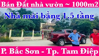 Bán đất nhà vườn rộng gần 1000m2 đã có nhà 1.5 tầng tổ 14 phường Bắc Sơn | Thành phố Tam Điệp