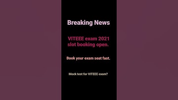 VITEEE exam 2021 slot booking open | Official mock test for VITEEE | Samriddh Saxena #shorts