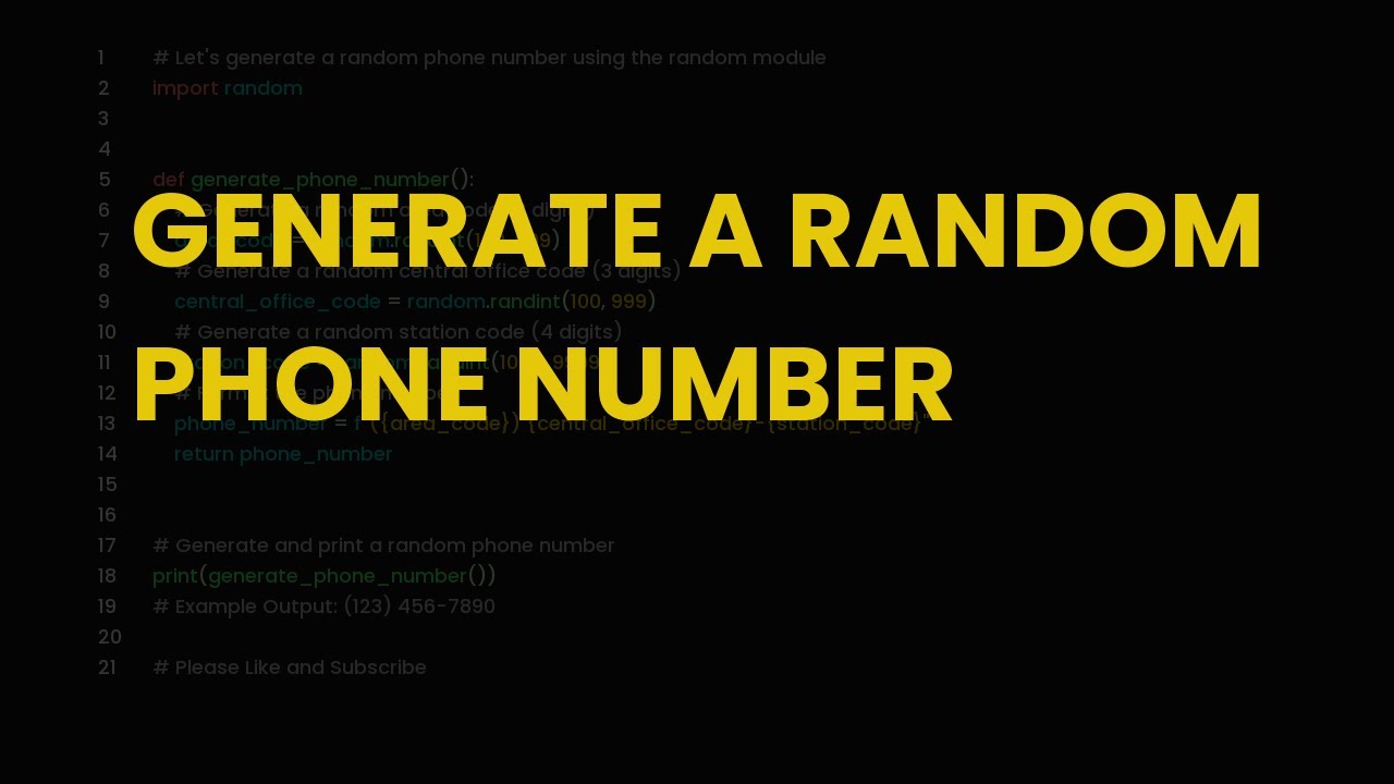 Generate a random phone number