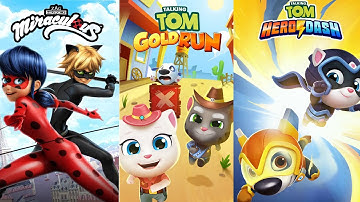 TALKING TOM HERO DASH VS MİRACILOUS LADYBUG AND CAT NOIR VS GOLD RUN Gameplay HD 2020