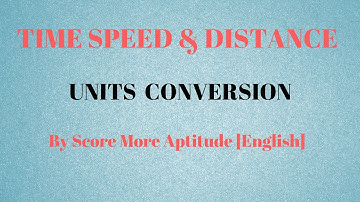 Time Speed and Distance | Units Conversion