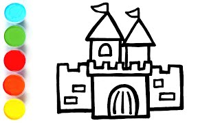 castle drawing painting coloring for kids toddlers basic drawing techniques