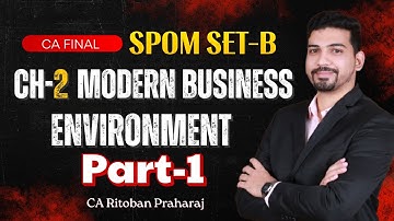 SET- B SCPM Chapter 2 Modern Business Environment | Part 1 | Complete ICAI Coverage