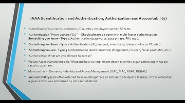 CISSP Identification and Authentication, Authorization and Accountability