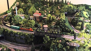 One lap around my n-scale model train layout.