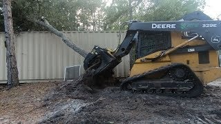 Ripping Out Oak Trees And Stumps With The MTL Root Grapple