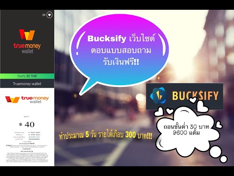 Bucksify เว็บทำแบบสอบถาม ทำเพียง 5 วันมีรายได้เกือบ 300 บาท!!!