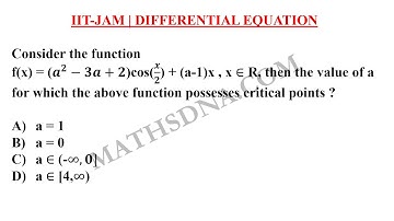 IIT JAM | DIFFERENTIAL EQUATION | CRITICAL POINTS.