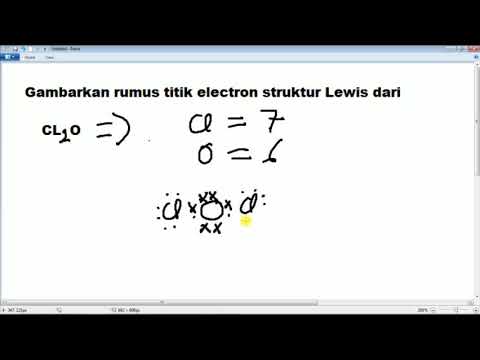 menggambar  rumus titik electron struktur Lewis dari  Cl2O