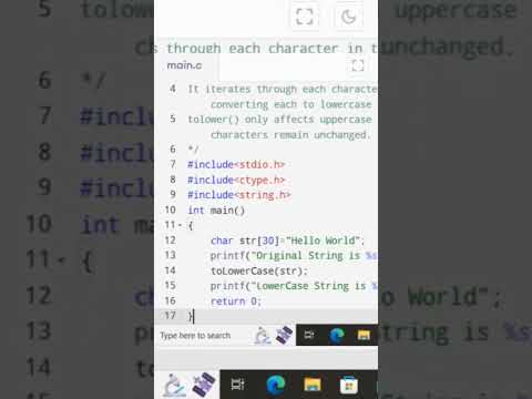 Convert string into lower case in C Programming - YouTube
