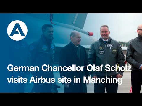 German Chancellor Olaf Scholz visits Airbus site in Manching