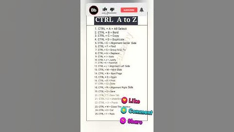 Ctrl A to Z shortcut key | #computer | 1M