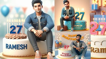 Happy Birthday celebrating 3D Ai image editing tutorial||bing Image creator tutorial #bing #birthday