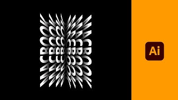 How To Create Flip Text Effect In Adobe Illustrator ( Blend / Gradient ) - Graphic Design Tutorial