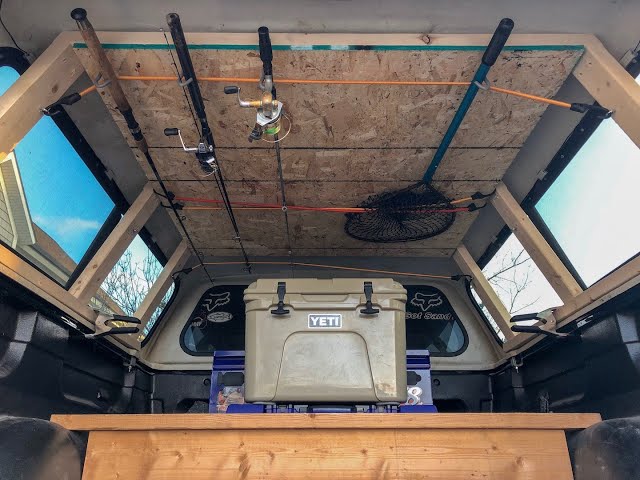 Wood Fishing Rod Holder for Truck Topper (Time Lapse) 