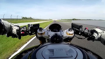 BMW R NINE T onboard on racetrack GOPRO