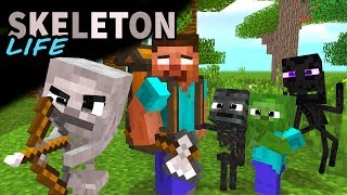 Monster School : Enderman's Life Part 4 with SKELETON's Life - BEST Minecraft Animation