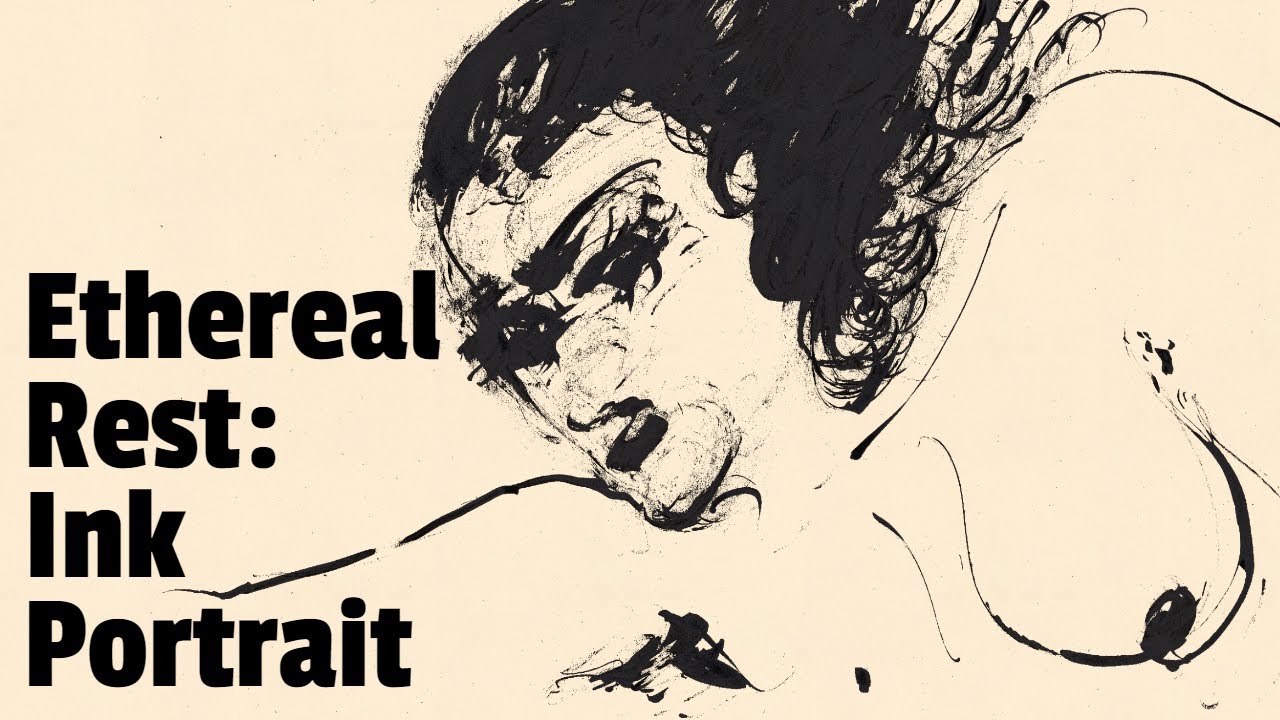 Ethereal Rest: Ink Portrait
