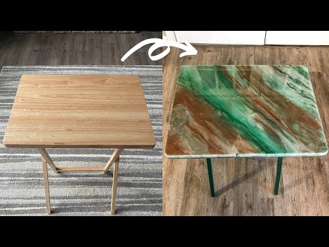 Turn your TV Tray Into This Epoxy Resin DIY Pour Step by Step Tutorial