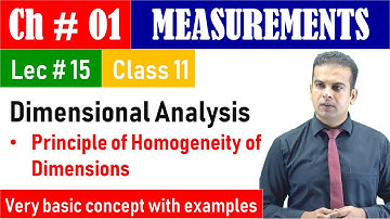 Principle of Homogeneity of Dimensions In Urdu/Hindi - Physics Class 11 Measurements By Shafiq Anjum