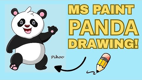 👉 Cute panda drawing in Ms Paint Step by Step Tutorial for Beginners 🥰🐼