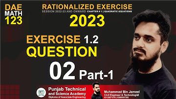 DAE MATH 123 Chapter 1 Exercise 1.2 Question 2 Part 1