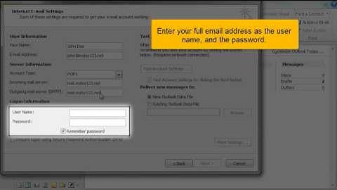 Configuring a POP email account in Outlook 2010