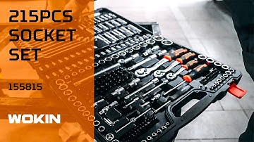 WOKIN 215Pcs Mechanics Tool Set Industrial Socket Set Tool Box