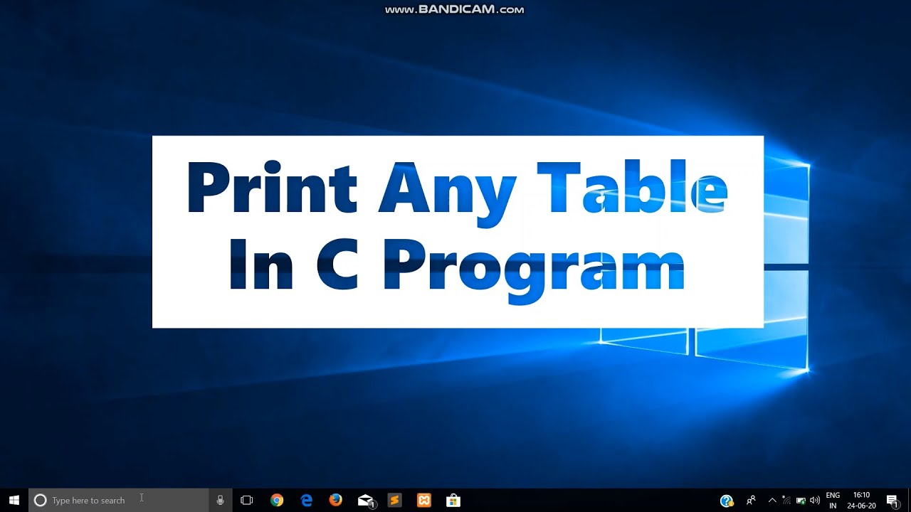  easy way to print any table in c program youtube