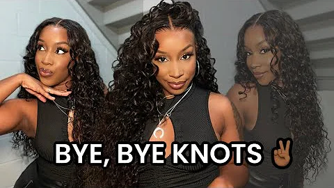 BYE, BYE KNOTS! 😘✌🏾 WEAR AND GO GLUELESS CLOSURE WATER WAVE WIG| Ft. Klaiyi Hair